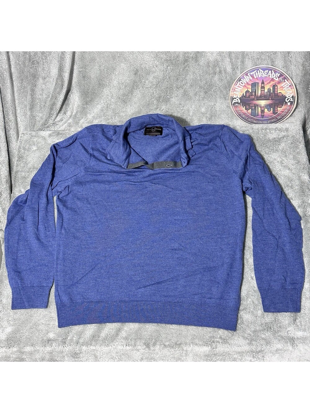 Black Brown 1826 Men's XL 100% Extra Fine Merino Wool Long-Sleeve Polo Sweater.